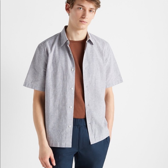 Club Monaco Short Sleeve Chambray Stripe - Picture 1 of 5